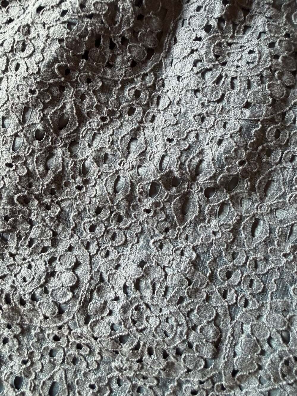 LC Lauren Conrad Teal Lace Eyelet Blouse with Back Tie - Picture 2 of 7